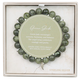 Thumbnail 1: OLIVIA & JACKSON Sterling Silver Beaded Wing Charm Bracelet 