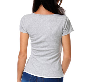 Thumbnail 2: Madden Girl Junior's Short Sleeve Lace Trim Top 
