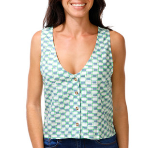 Thumbnail 1: Hurley Junior's Sleeveless V Neck Button Down Tank 