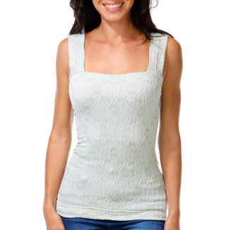 Thumbnail 1: HYFVE Junior's Sleeveless Floral Jacquard Square Neck Top 