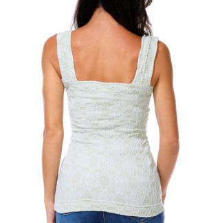 Thumbnail 2: HYFVE Junior's Sleeveless Floral Jacquard Square Neck Top 