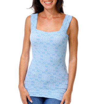 Thumbnail 1: HYFVE Junior's Sleeveless Floral Jacquard Square Neck Top 