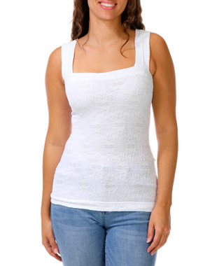 Thumbnail 1: HYFVE Juniors' Square Neck Jacquard Tank Top 