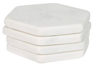Thumbnail 1: Total home 4 Pk Marble Hexagon Coaster Set 