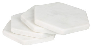 Thumbnail 2: Total home 4 Pk Marble Hexagon Coaster Set 