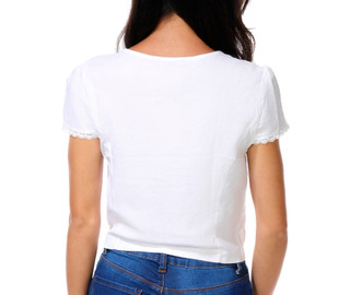 Thumbnail 3: Max & Riley Junior's Short Sleeve Linen Blend Button Front Top 