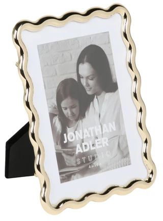 Thumbnail 1: Jonathan Adler 4x6 Gold Wave Picture Frame 