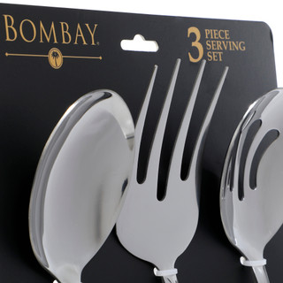 Thumbnail 2: Bombay 3 Pc Stainless Steel Serving Set 