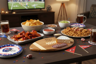 Thumbnail 2: Toscana America250 Touchdown Football Cutting Board Serving Tray 