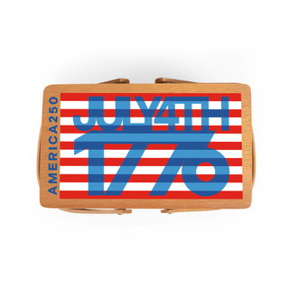 Thumbnail 2: Picnic Time America250 Poppy Personal Small Picnic Basket 