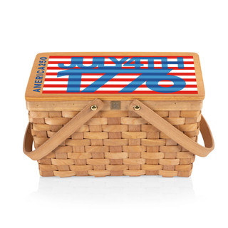 Thumbnail 1: Picnic Time America250 Poppy Personal Small Picnic Basket 