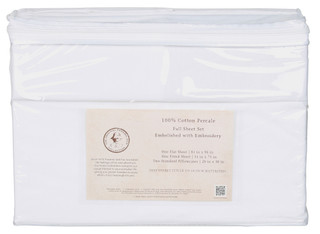 Thumbnail 2: Panama Jack 4 Pc Cotton Percale Embroidered Sheet Set 