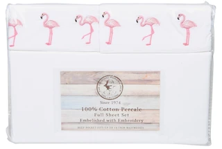 Thumbnail 1: Panama Jack 4 Pc Cotton Percale Embroidered Sheet Set 