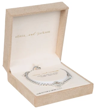 Thumbnail 1: OLIVIA & JACKSON Silver Plated Clover Tennis Bracelet 
