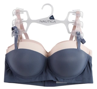 Thumbnail 1: Nautica Women's Plus 3 Pk Ribbed Underwire Bras 