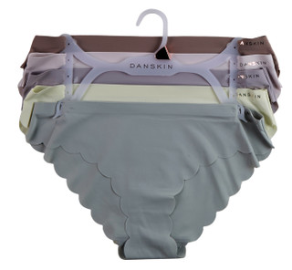 Thumbnail 1: Danskin Women's 5 Pk Scallop Edge No Show Bikini Panties 