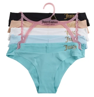 Thumbnail 1: Juicy Couture Juniors 5 Pk Ribbed No Show Bikini Panties 