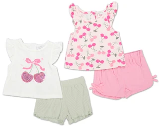 Thumbnail 1: Little Lass Baby Girls 4 Pc Shorts Set  