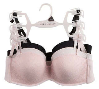 Thumbnail 1: Laura Ashley Women's 3 Pk Lacey Underwire Bras 