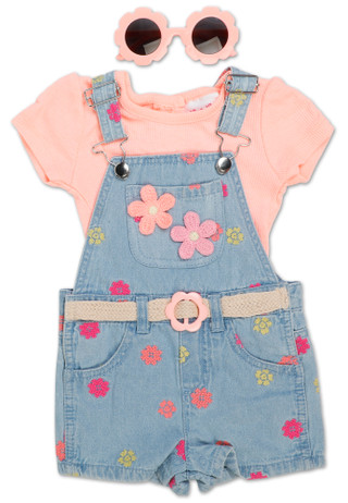 Thumbnail 1: Little Lass Baby Girls 3 Pc Shorts Set 