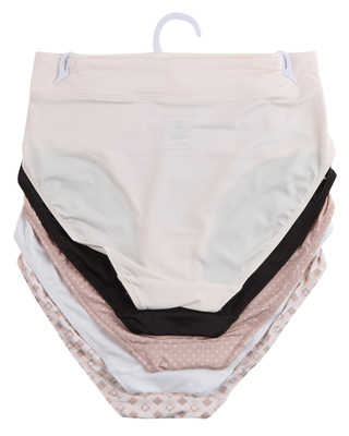 Thumbnail 2: Gloria Vanderbilt Women's 5 Pk Microfiber Everyday Hi-Cut Brief Panties 