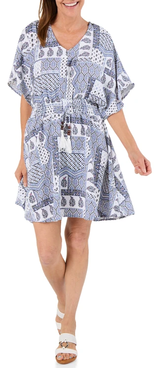 Thumbnail 1: Inner Circle Women's Smocked Waist Kimono Swimsuit Cover Up 