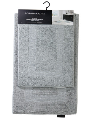 Thumbnail 1: BCBG 2 Pc Winston Border Memory Foam Bath Rugs 