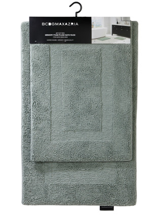 Thumbnail 1: BCBG 2 Pc Winton Border Memory Foam Bath Rug Set 