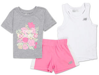 Thumbnail 1: New Balance Little Girls Active 3 Pc Shorts Set  