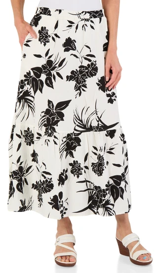 Thumbnail 1: Ellen Tracy Women's Floral Tiered Midi Dress 