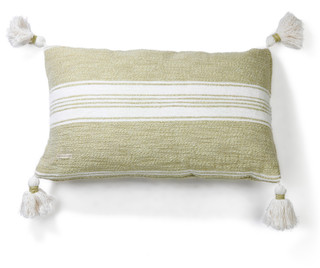 Thumbnail 1: MAGASCHONI 14x24 Stripe Tassel Throw Pillow 