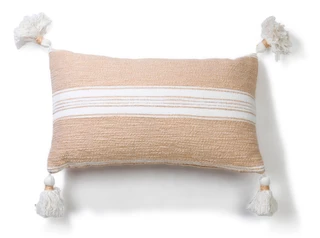 Thumbnail 1: MAGASCHONI 14x24 Stripe Tassel Throw Pillow 
