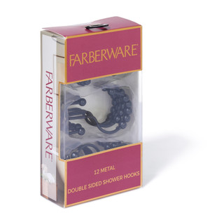 Thumbnail 2: Farberware 12 Double Sided Metal Shower Hooks 