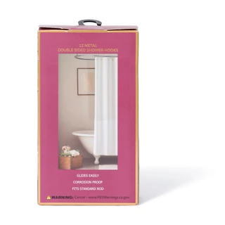 Thumbnail 3: Farberware 12 Double Sided Metal Shower Hooks 