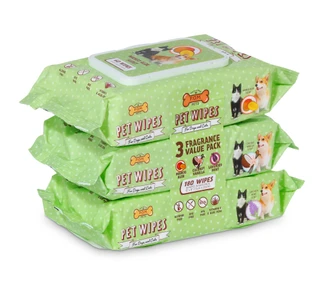 Thumbnail 2: POM 3 Pk Mango Aloe Scent Pet Wipes 