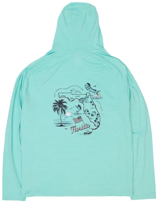 Thumbnail 3: REEL LEGENDS Men's Long Sleeve Shoreline Cooling Hoodie 