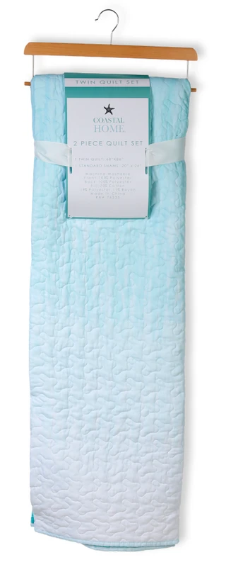 Thumbnail 11: Coastal Home 3 Pc Ombre Seashells Quilt Set 