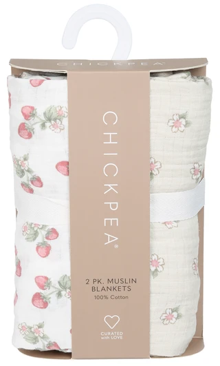 Thumbnail 1: Chick Pea Baby Girls 2 Pk Muslin Blankets  