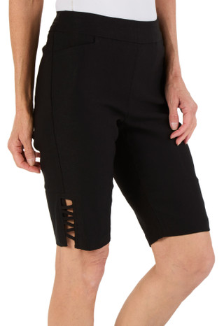 Thumbnail 1: Kate Park Women's Petite Comfort Stretch Lattice Hem Skimmer 