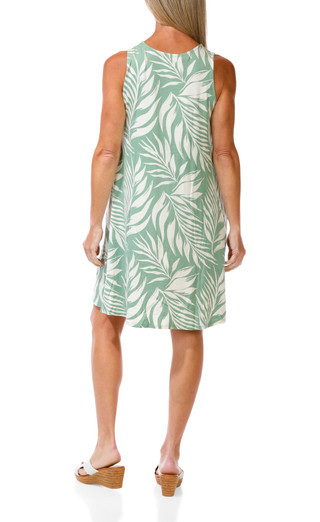 Thumbnail 2: HARLOW & ROSE Women's Tropical Print Sleeveless Swing Dress 