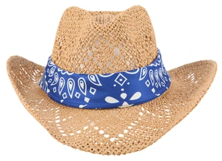 Thumbnail 3: True Love Accessories Women's Americana Natural Woven Hat with Bandana 