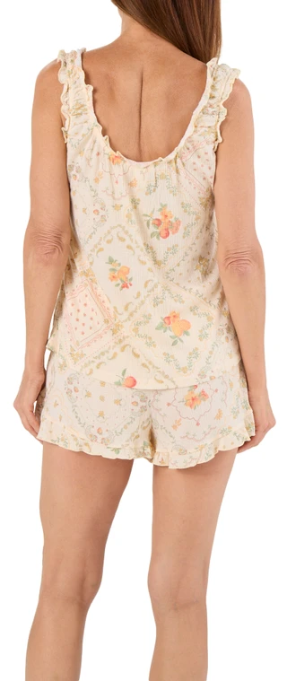 Thumbnail 2: Laura Ashley Women's 2 pc Ruffled Pajama Shorts Set 