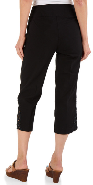 Thumbnail 2: Zac & Rachel Women's Comfort Stretch Crocheted Hem Capris 