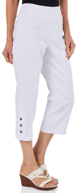 Thumbnail 1: Zac & Rachel Women's Comfort Stretch Grommet Hem Capris 