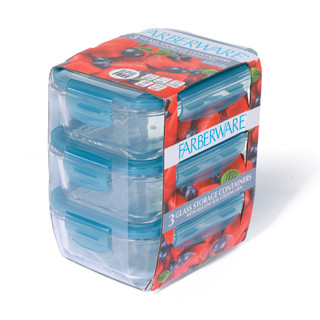 Thumbnail 2: Farberware 3 Pk Glass Storage Containers  