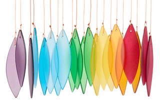 Thumbnail 2: SUNSET VISTA DESIGNS Handcrafted Rainbow Sea Glass Wind Chimes 
