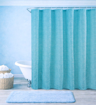 Thumbnail 2: Caribbean Joe 70x72 Raised Turtle Bay Print Shower Curtain 