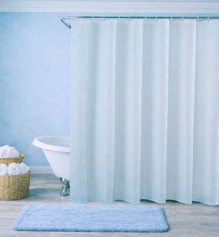 Thumbnail 2: Caribbean Joe 70x72 Raised Scalloped Shell Shower Curtain 