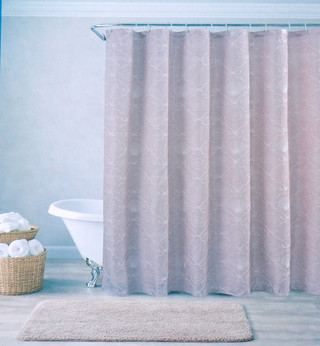 Thumbnail 2: Caribbean Joe 70x72 Raised Shell Trellis Shower Curtain 