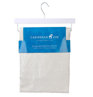Thumbnail 1: Caribbean Joe 70x72 Raised Shell Trellis Shower Curtain 